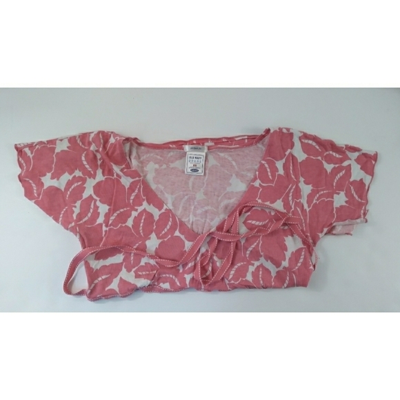 Old Navy pink and white Hawaiian print top - Picture 5 of 8